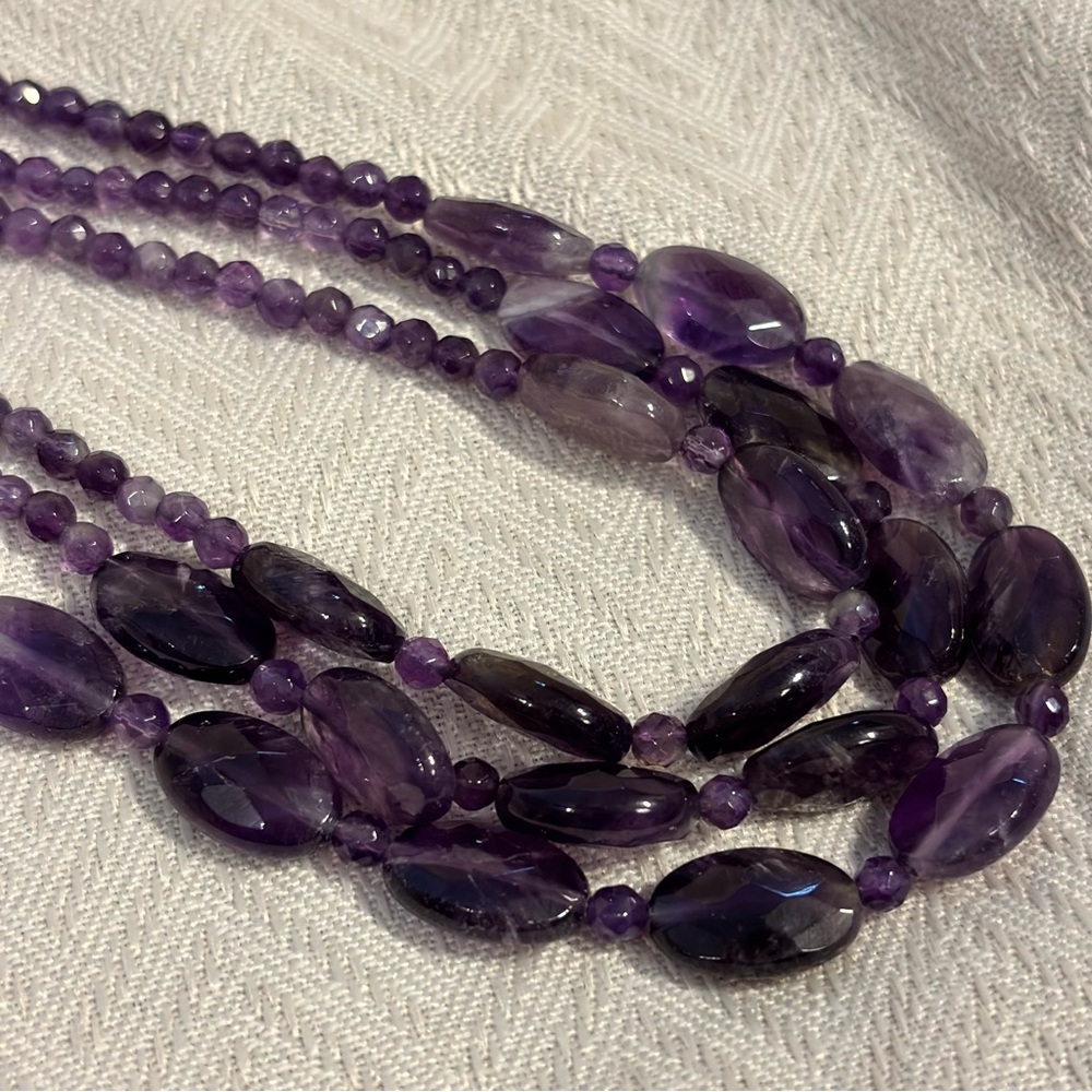 Jay King DTR 925 Necklace Amethyst Multi Strand Sterling Silver Purple - Picture 8 of 13